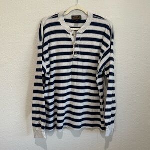 Vintage Eddie Bauer Sweater Mens L‎ Striped Rugby Pullover 90s Henley Gorpcore